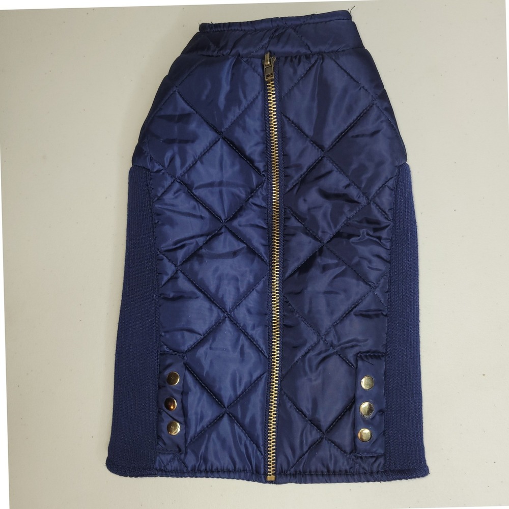 Top Paw Navy Blue Quilted‎ Zipper Dog Vest
